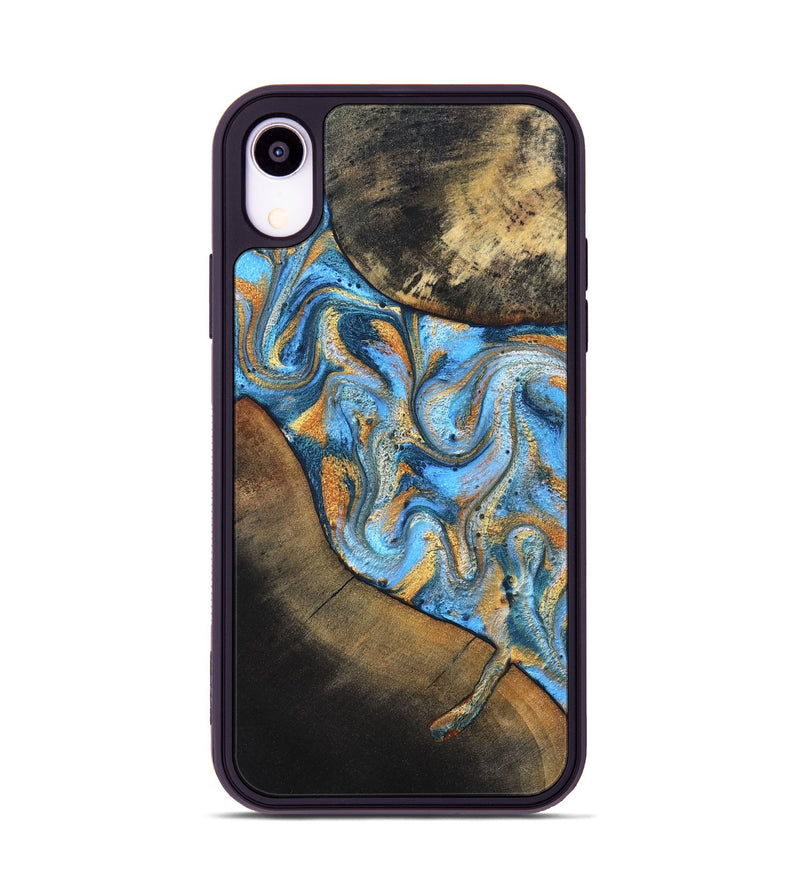 iPhone Xr Wood Phone Case - Orpha (Teal & Gold, 824899)
