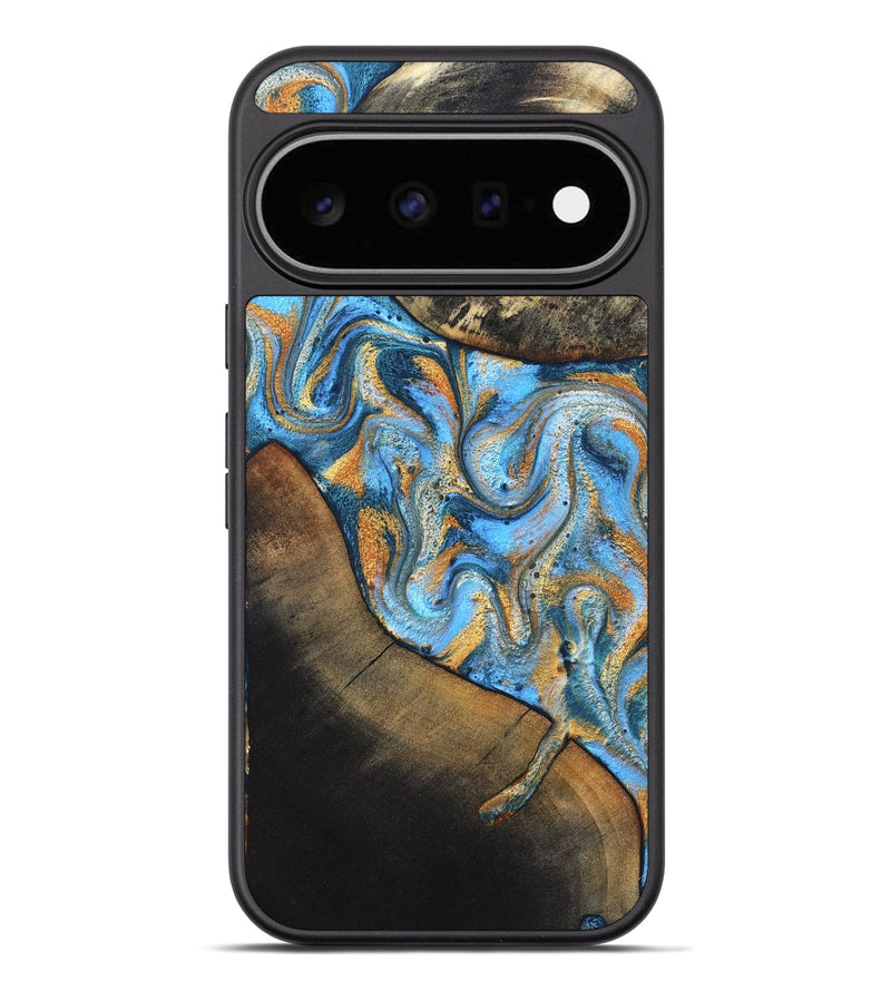 Pixel 11 Pro XL Wood Phone Case - Orpha (Teal & Gold, 824899)