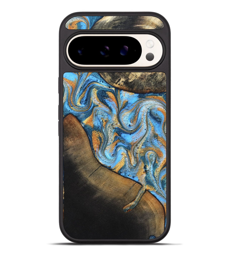 Pixel 9 Pro XL Wood Phone Case - Orpha (Teal & Gold, 824899)