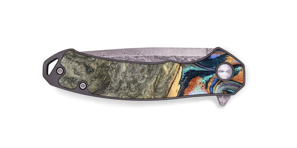 EDC Wood Pocket Knife - Nichole (Teal & Gold, 824900)