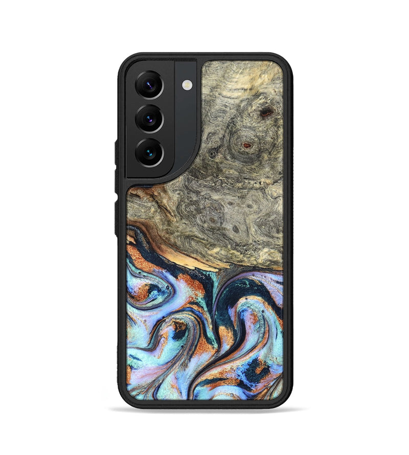 Galaxy S22 Wood Phone Case - Nichole (Teal & Gold, 824900)