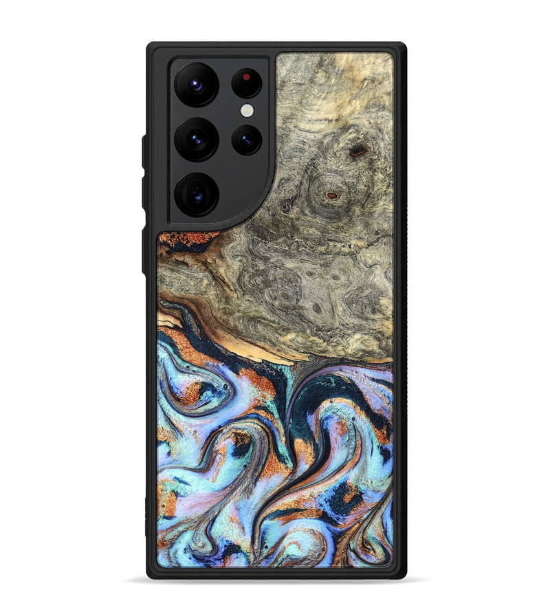 Galaxy S22 Ultra Wood Phone Case - Nichole (Teal & Gold, 824900)
