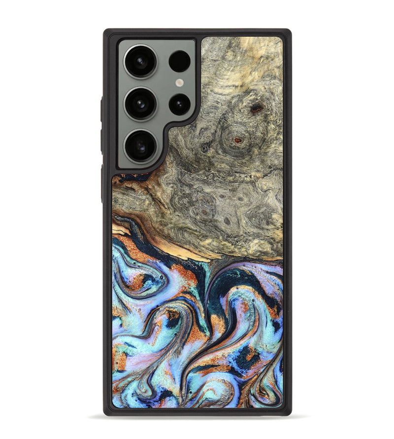 Galaxy S23 Ultra Wood Phone Case - Nichole (Teal & Gold, 824900)