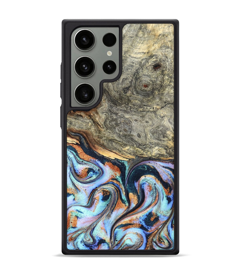 Galaxy S24 Ultra Wood Phone Case - Nichole (Teal & Gold, 824900)