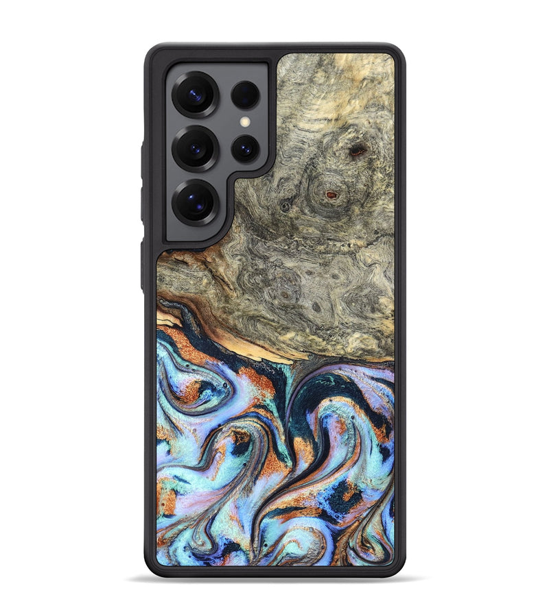 Galaxy S25 Ultra Wood Phone Case - Nichole (Teal & Gold, 824900)