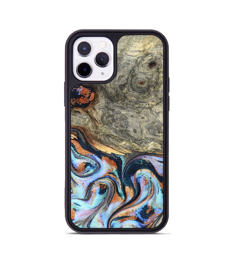 iPhone 11 Pro Wood Phone Case - Nichole (Teal & Gold, 824900)