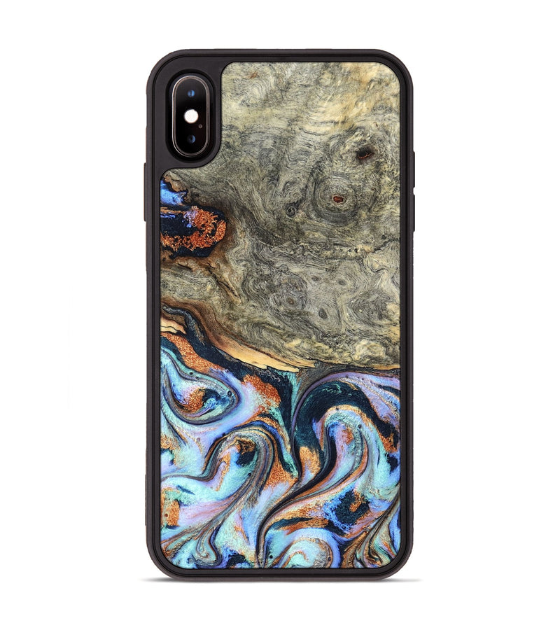 iPhone Xs Max Wood Phone Case - Nichole (Teal & Gold, 824900)