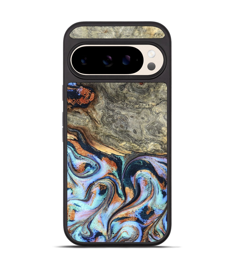 Pixel 10 Wood Phone Case - Nichole (Teal & Gold, 824900)