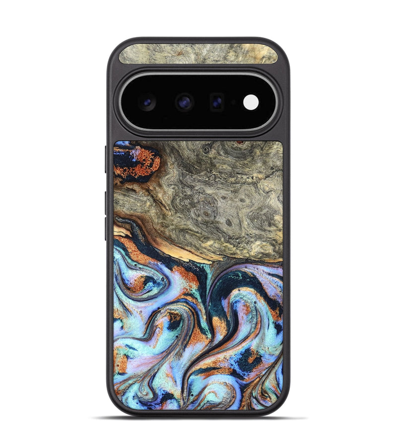 Pixel 11 Wood Phone Case - Nichole (Teal & Gold, 824900)
