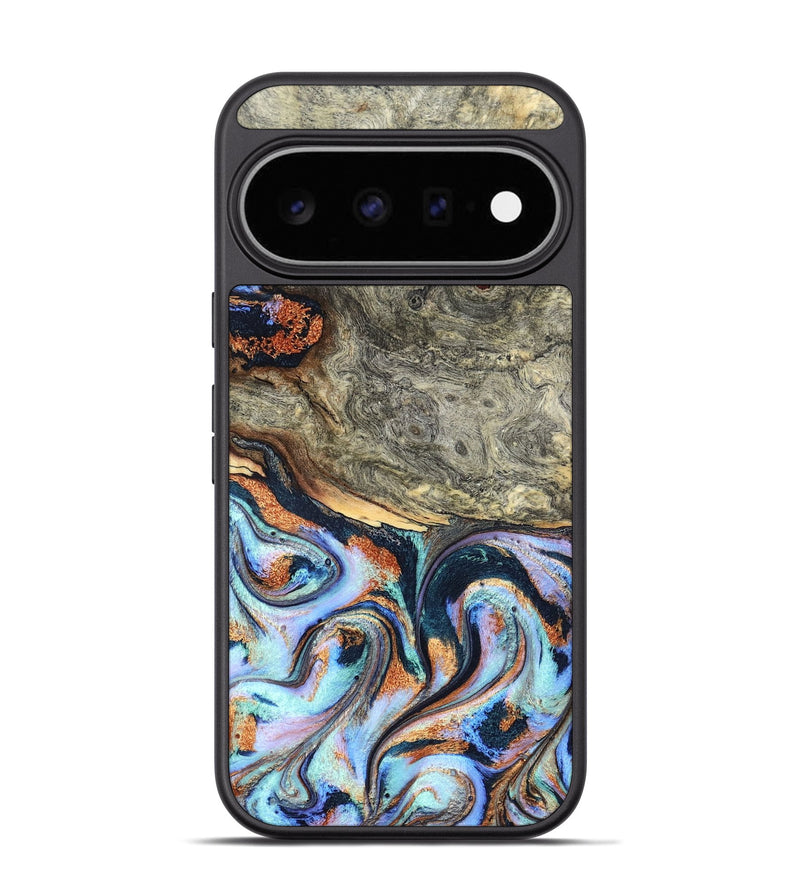 Pixel 11 Pro Wood Phone Case - Nichole (Teal & Gold, 824900)