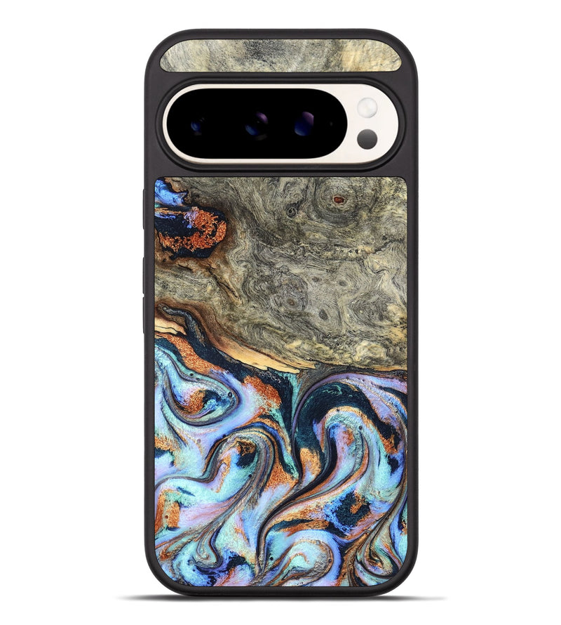 Pixel 9 Pro XL Wood Phone Case - Nichole (Teal & Gold, 824900)