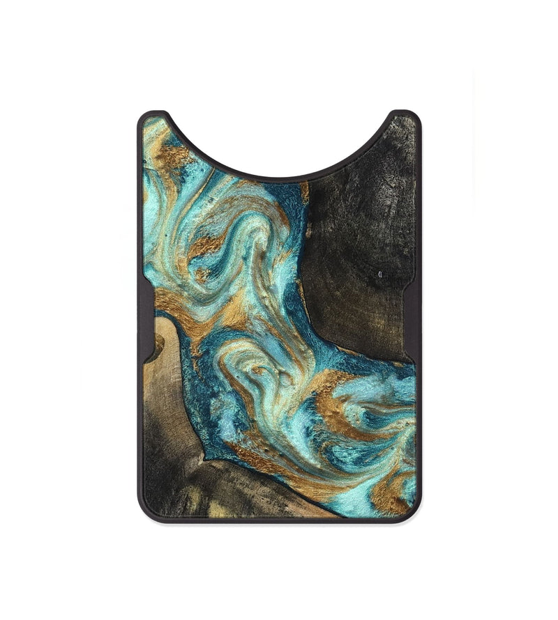 Alloy Wood Wallet - Unknown (Teal & Gold, 824901)
