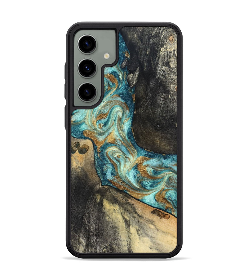 Galaxy S24 Plus Wood Phone Case - Unknown (Teal & Gold, 824901)