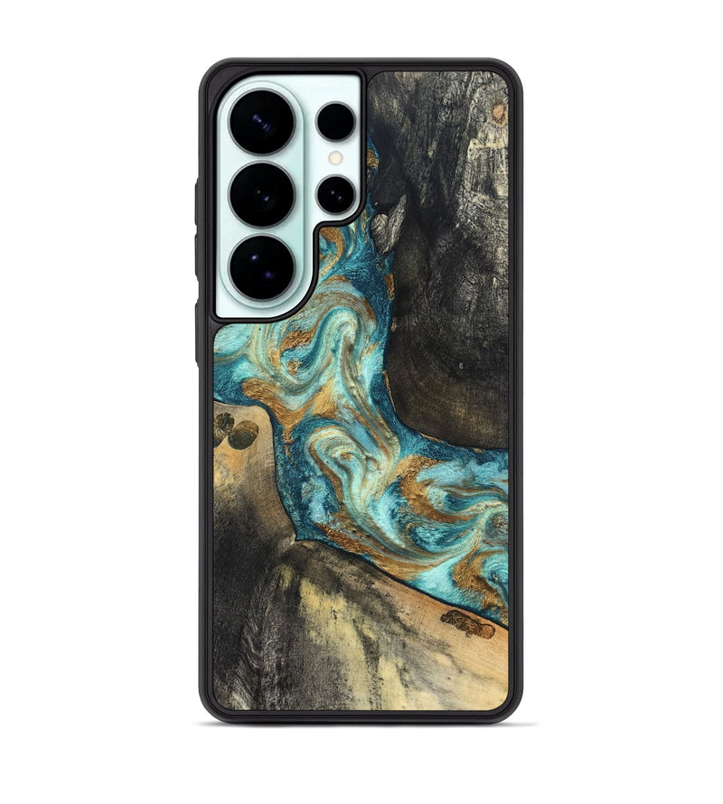 Galaxy S26 Ultra Wood Phone Case - Unknown (Teal & Gold, 824901)