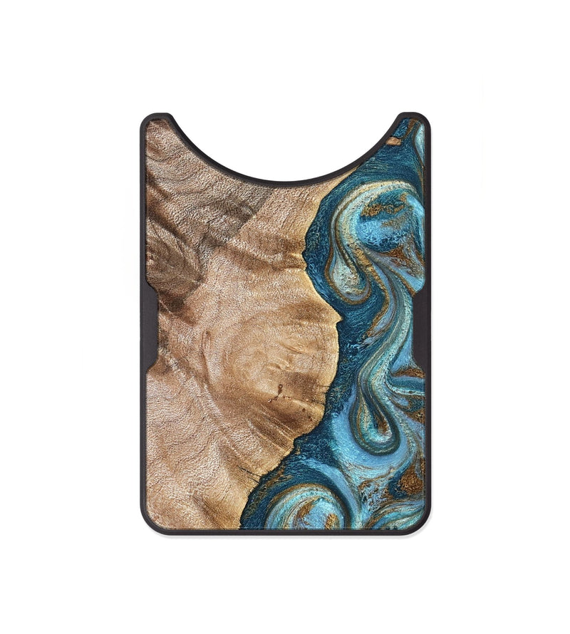 Alloy Wood Wallet - Mavis (Teal & Gold, 824903)