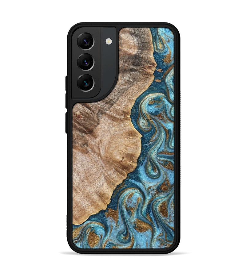 Galaxy S22 Plus Wood Phone Case - Mavis (Teal & Gold, 824903)