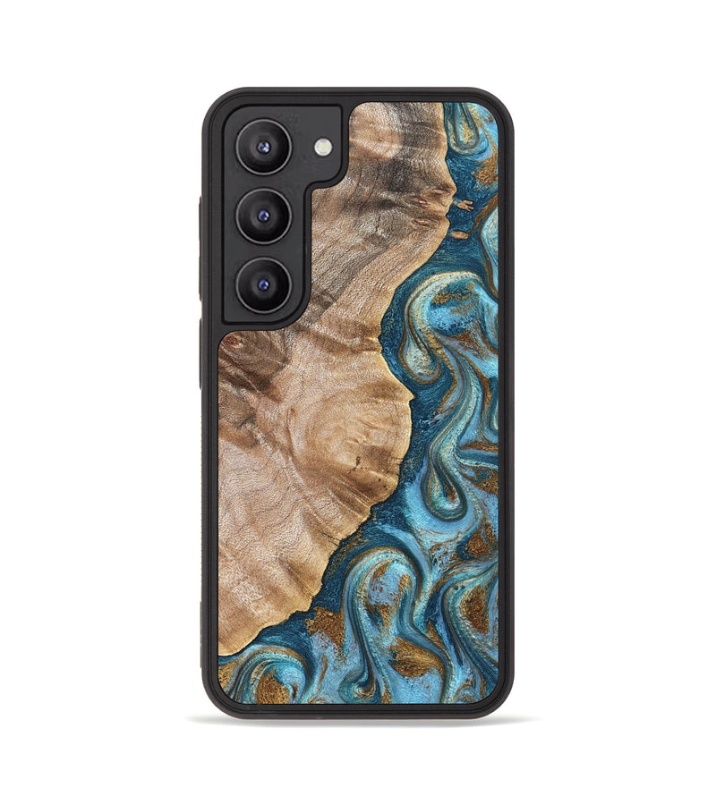 Galaxy S23 Wood Phone Case - Mavis (Teal & Gold, 824903)