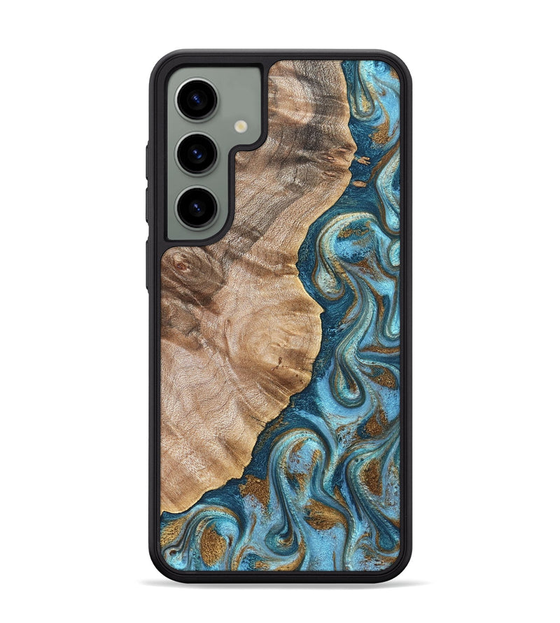 Galaxy S24 Plus Wood Phone Case - Mavis (Teal & Gold, 824903)