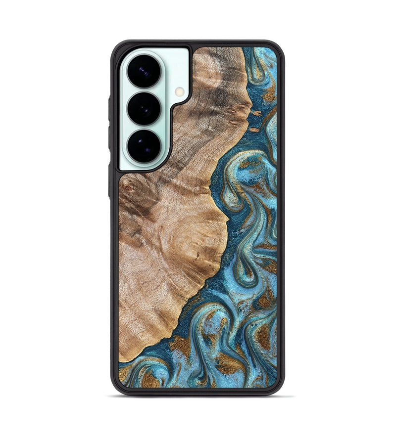 Galaxy S26 Plus Wood Phone Case - Mavis (Teal & Gold, 824903)
