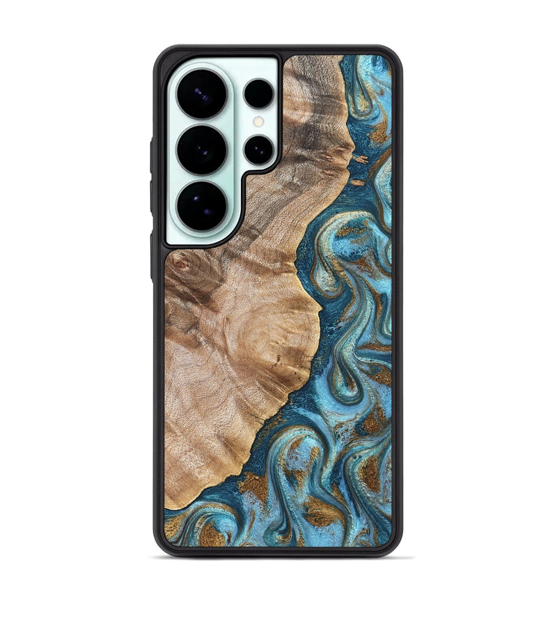 Galaxy S26 Ultra Wood Phone Case - Mavis (Teal & Gold, 824903)