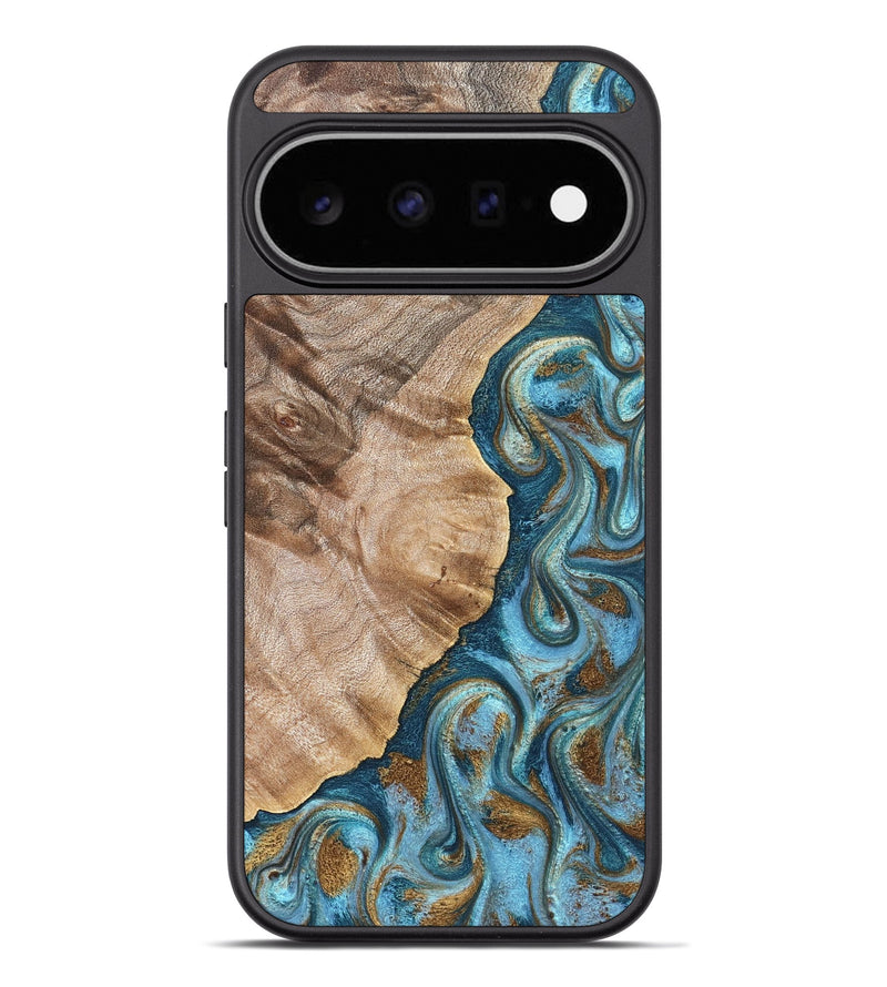 Pixel 11 Pro XL Wood Phone Case - Mavis (Teal & Gold, 824903)