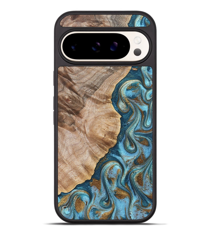Pixel 9 Pro XL Wood Phone Case - Mavis (Teal & Gold, 824903)