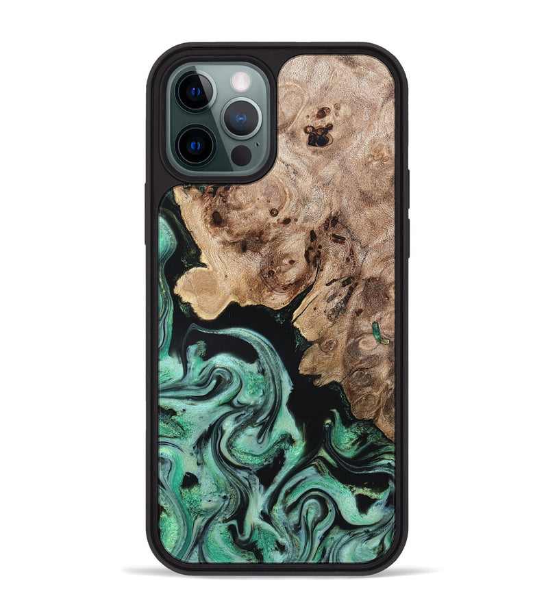 iPhone 12 Pro Max Wood Phone Case - Aryanna (Green, 824904)
