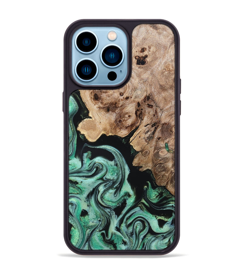 iPhone 14 Pro Max Wood Phone Case - Aryanna (Green, 824904)