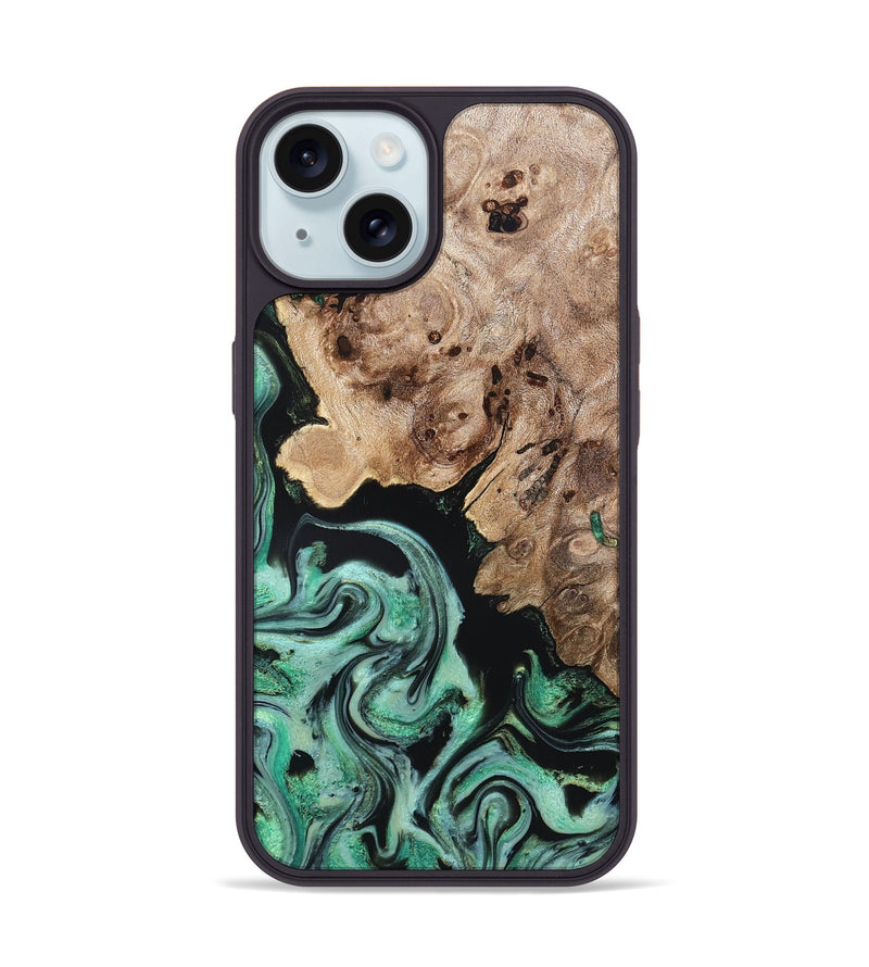 iPhone 15 Wood Phone Case - Aryanna (Green, 824904)