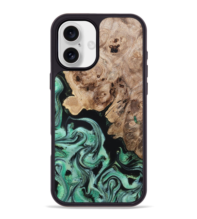 iPhone 16 Plus Wood Phone Case - Aryanna (Green, 824904)