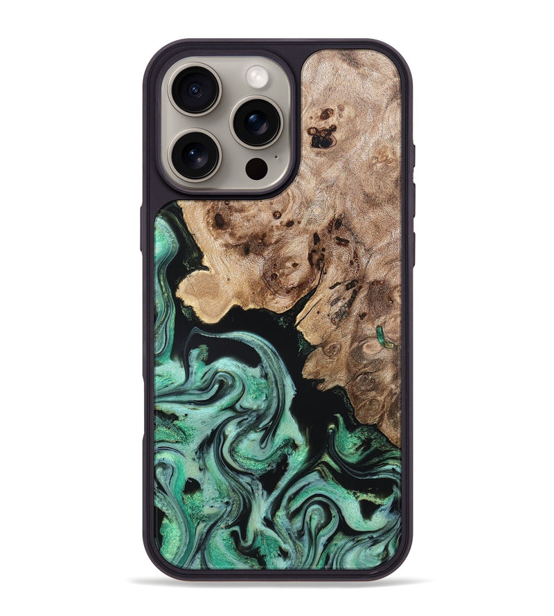 iPhone 16 Pro Max Wood Phone Case - Aryanna (Green, 824904)
