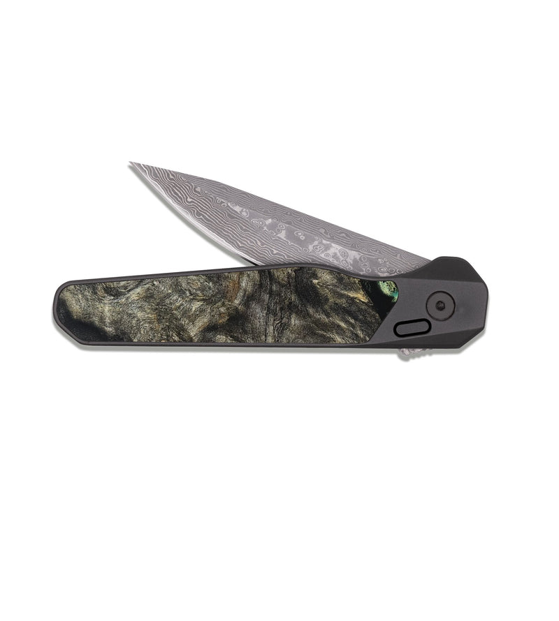 EDC Dark Damascus Wood Pocket Knife - Squire (Green, 824908)