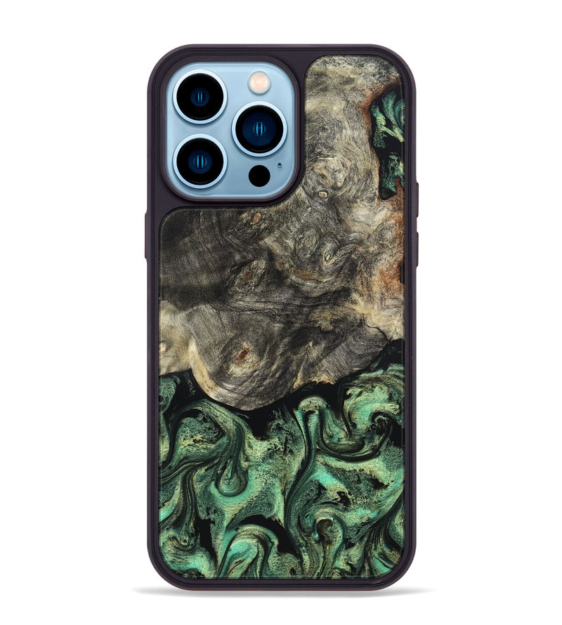 iPhone 14 Pro Max Wood Phone Case - Squire (Green, 824908)