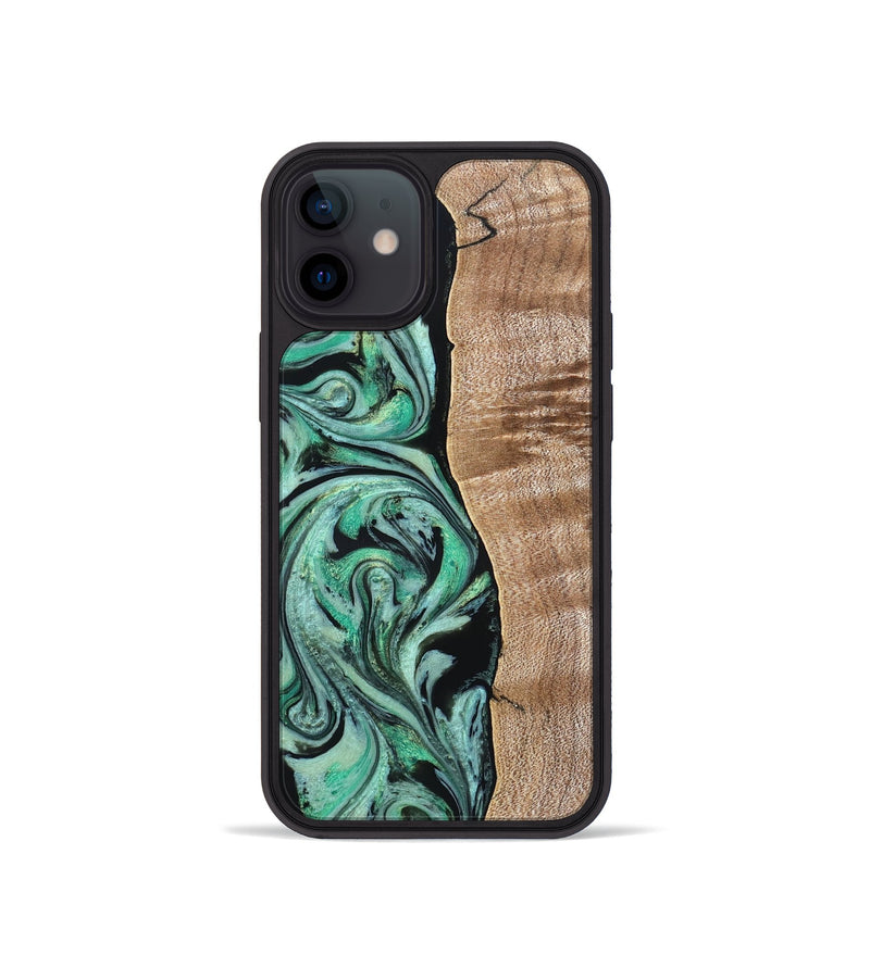 iPhone 12 mini Wood Phone Case - Raphael (Green, 824910)