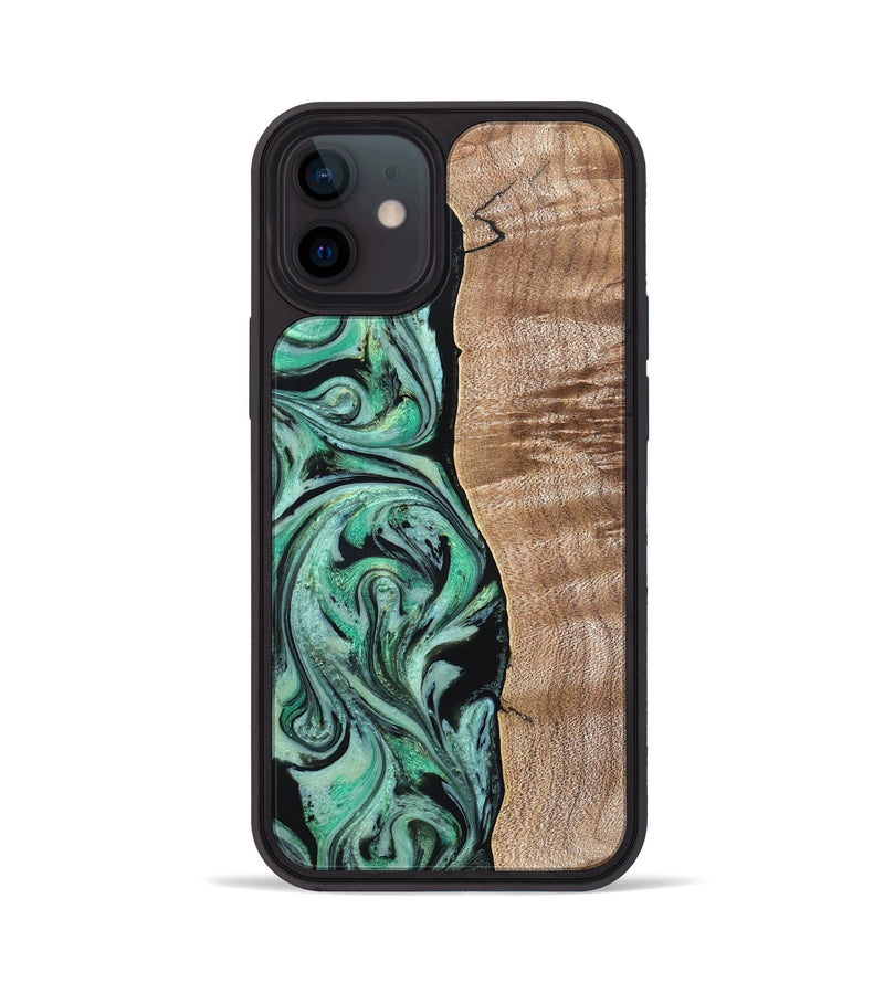 iPhone 12 Wood Phone Case - Raphael (Green, 824910)