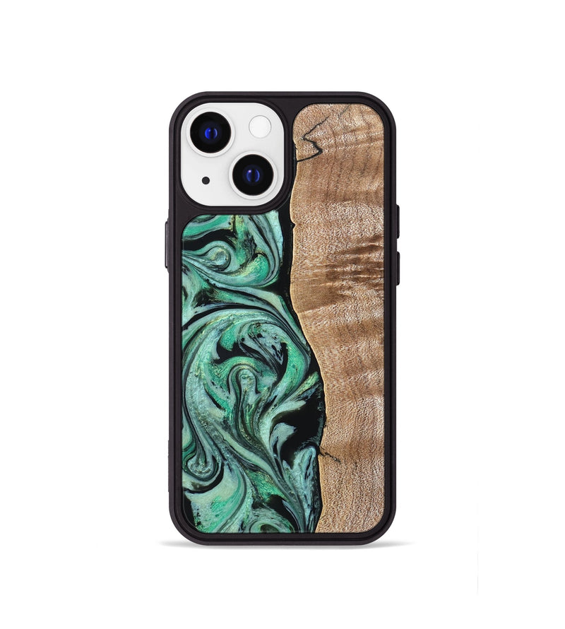 iPhone 13 mini Wood Phone Case - Raphael (Green, 824910)