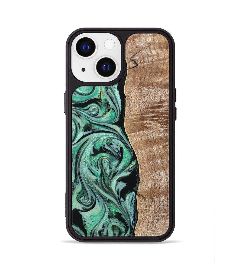 iPhone 13 Wood Phone Case - Raphael (Green, 824910)