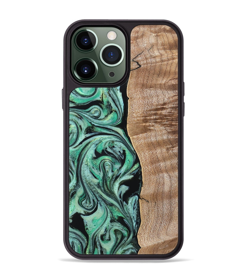 iPhone 13 Pro Max Wood Phone Case - Raphael (Green, 824910)