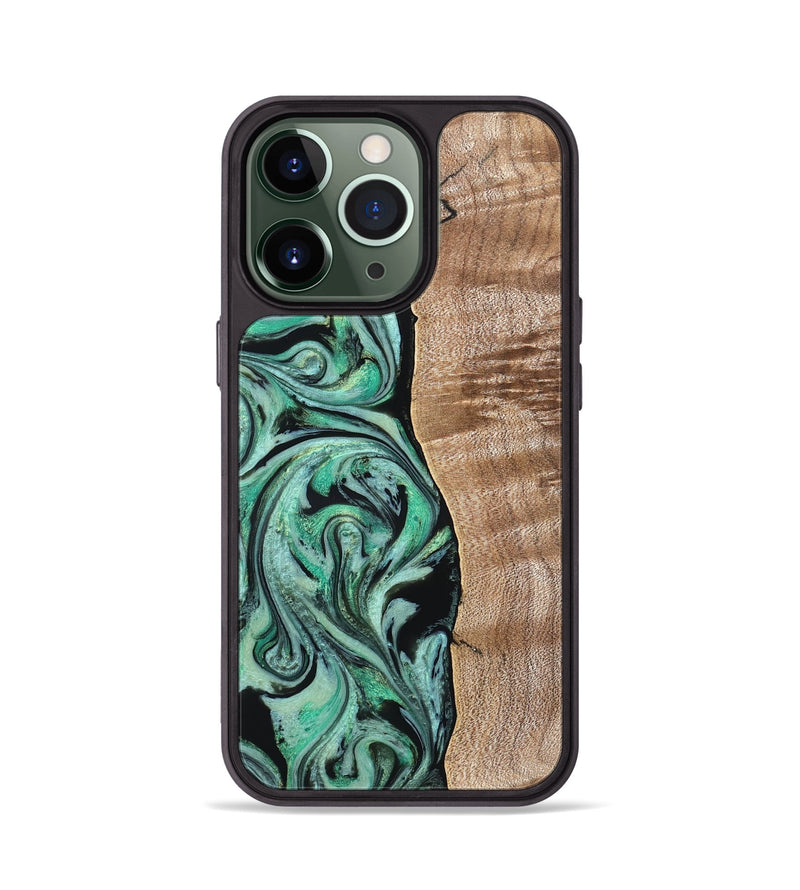 iPhone 13 Pro Wood Phone Case - Raphael (Green, 824910)