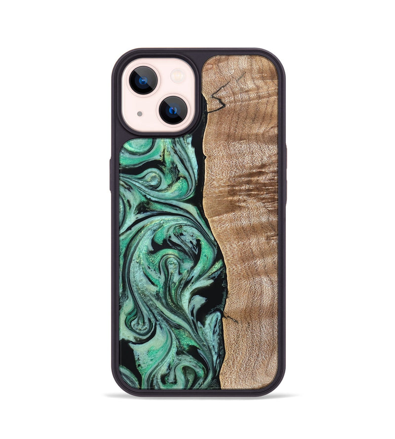 iPhone 14 Wood Phone Case - Raphael (Green, 824910)