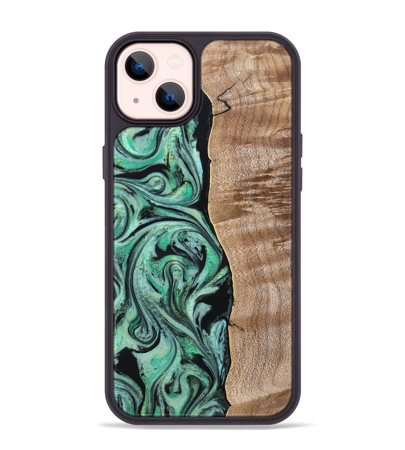 iPhone 14 Plus Wood Phone Case - Raphael (Green, 824910)