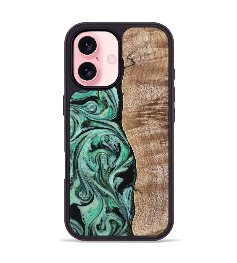 iPhone 16 Wood Phone Case - Raphael (Green, 824910)