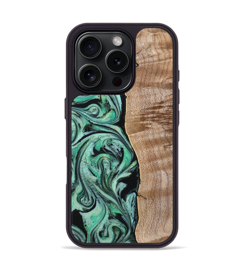 iPhone 16 Pro Wood Phone Case - Raphael (Green, 824910)