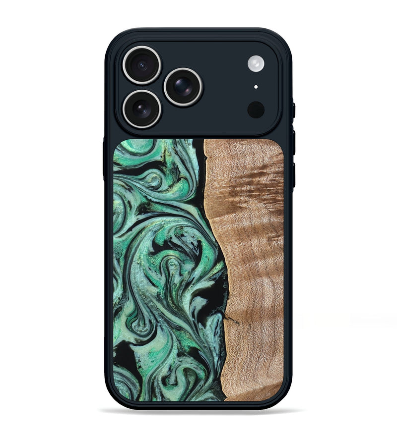 iPhone 17 Pro Max Wood Phone Case - Raphael (Green, 824910)