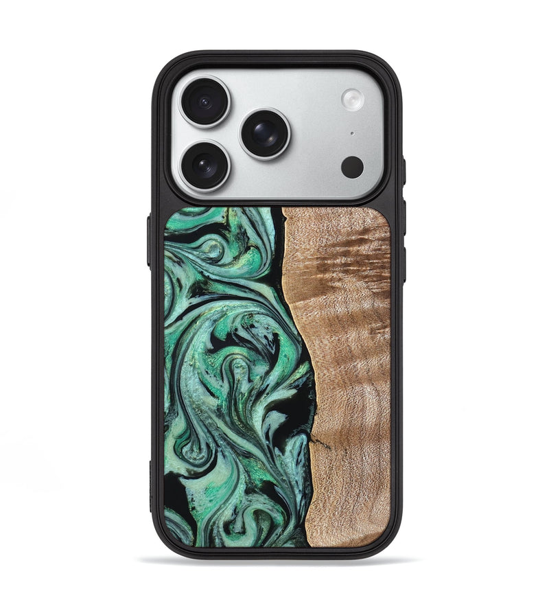 iPhone 18 Pro Wood Phone Case - Raphael (Green, 824910)