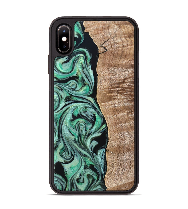 iPhone Xs Max Wood Phone Case - Raphael (Green, 824910)