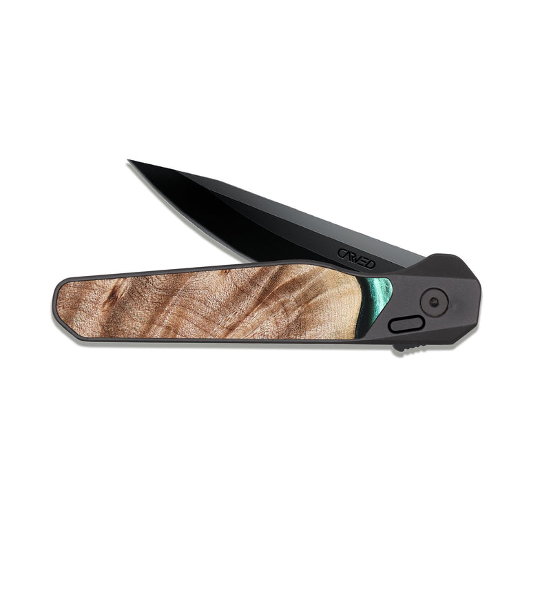 EDC Dark Slate Wood Pocket Knife - Arya (Green, 824911)