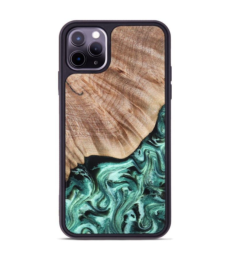 iPhone 11 Pro Max Wood Phone Case - Arya (Green, 824911)