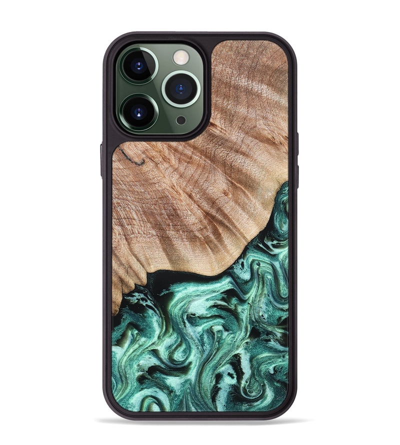 iPhone 13 Pro Max Wood Phone Case - Arya (Green, 824911)