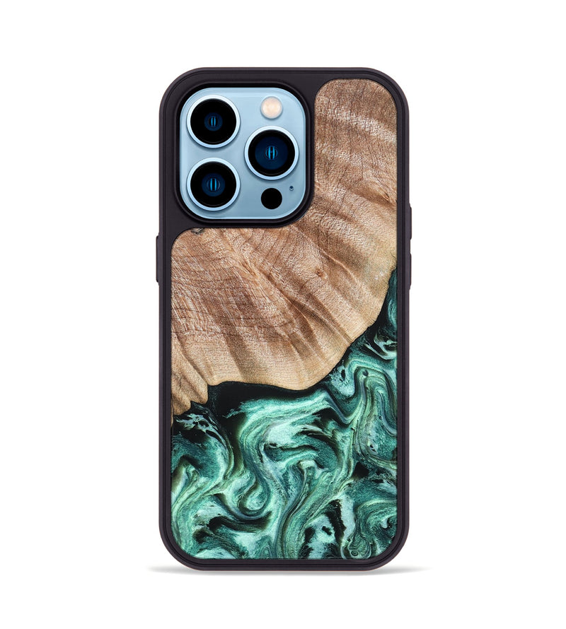 iPhone 14 Pro Wood Phone Case - Arya (Green, 824911)